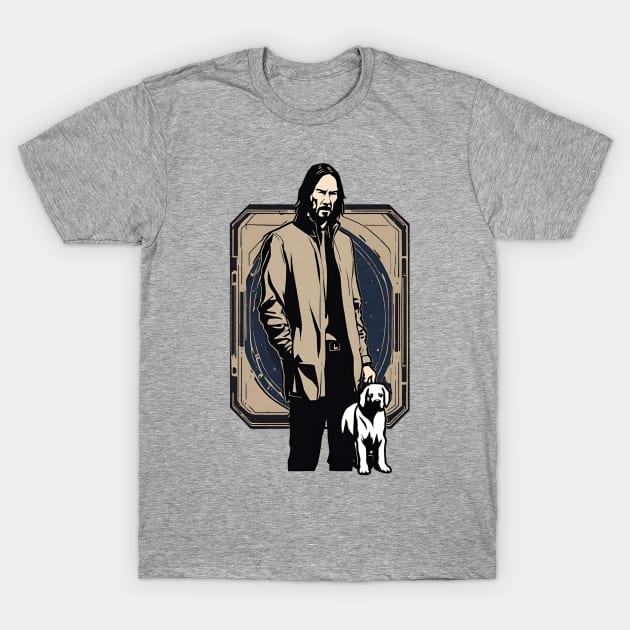 John Wick and His Trusty Dog Vintage Retro Movie T-Shirt by 3dozecreations